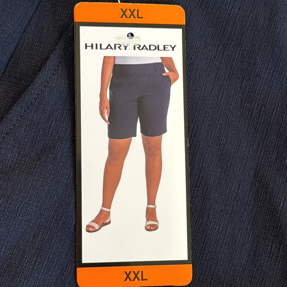 Hilary Radley Women's Mid-Rise Bermuda Shorts, Blue Size XL - Picture 3 of 7